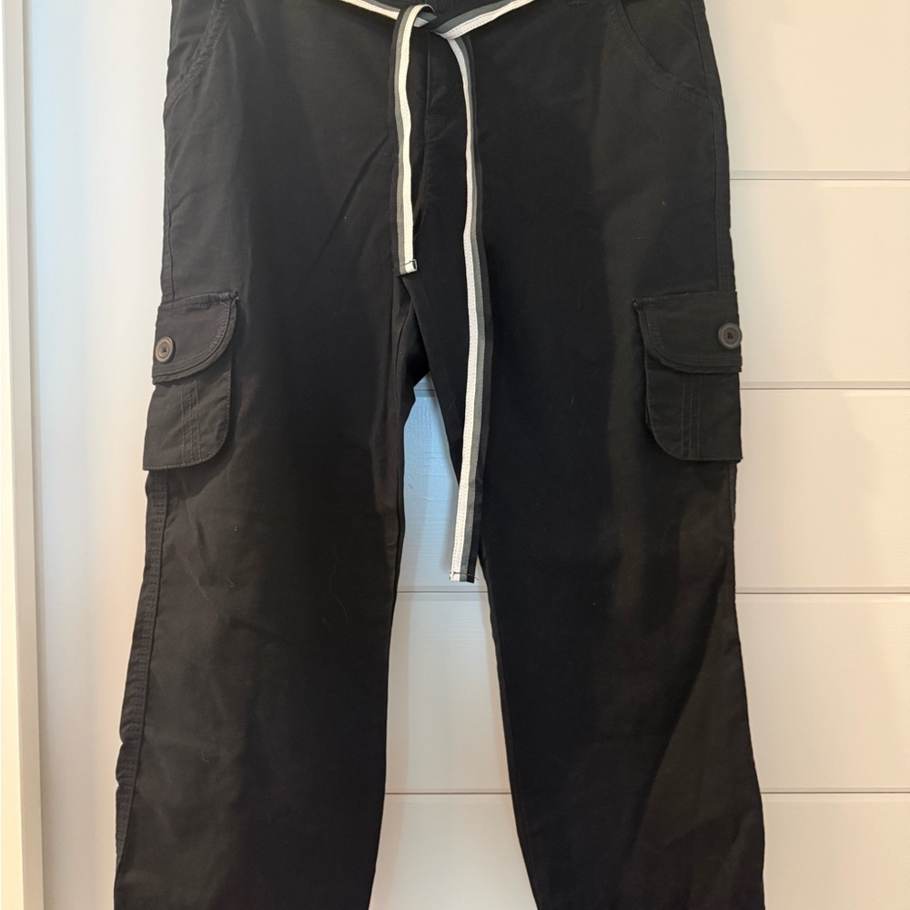 The Limited Vintage Black Cargo Pants with Contrast Drawstring NWT